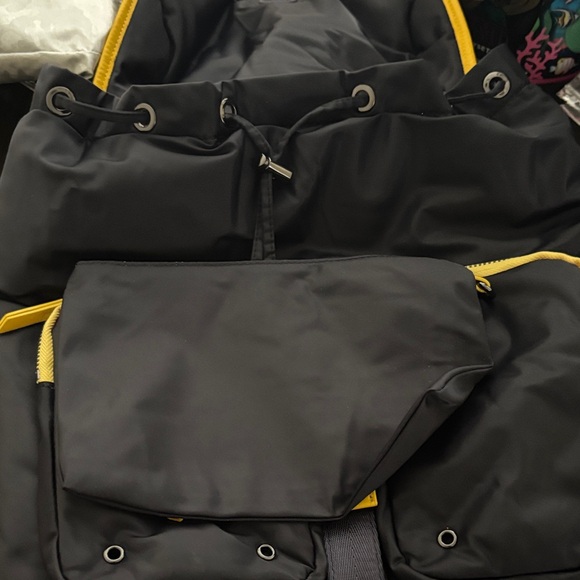 MZ Wallace Women’s Backpack in Black with Yellow Accents and includes pouch - Picture 3 of 6
